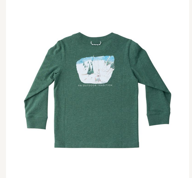 Smoke Pine Heather Long Sleeve Cotton T-shirt