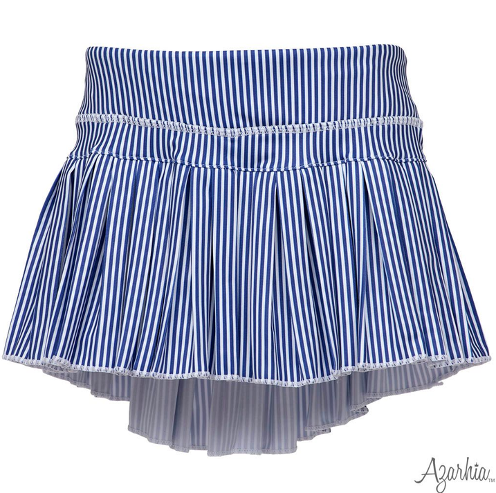 Navy Striped mini pleat skort