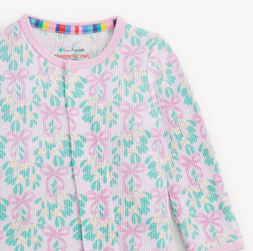 Mistle Bow Waffle Footie