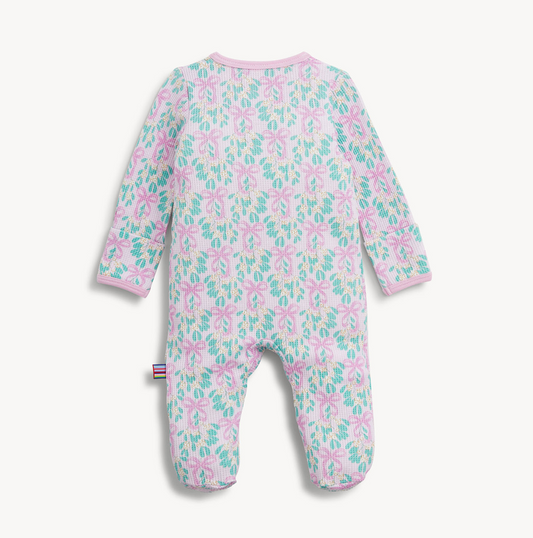 Mistle Bow Waffle Footie