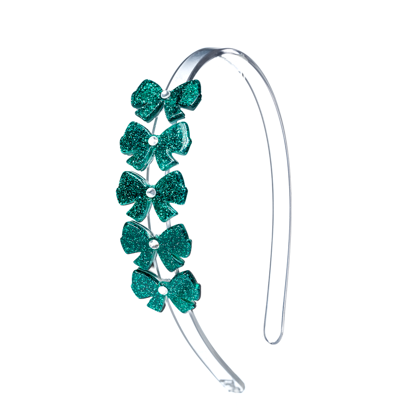 Bows Headband // Glitter Green