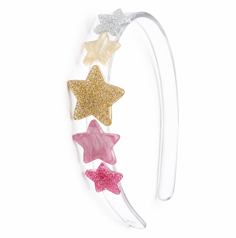 Stars Pink Glitter Headband
