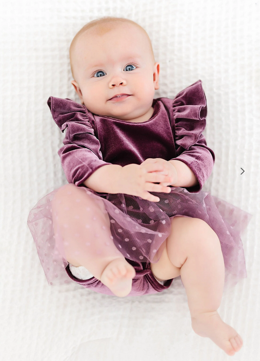 Amethyst Velvet Tutu Bodysuit