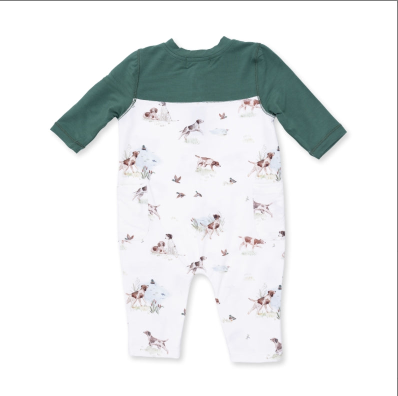 Romper // Pointer Pups And Duck Buddies With Contrast Sleeves