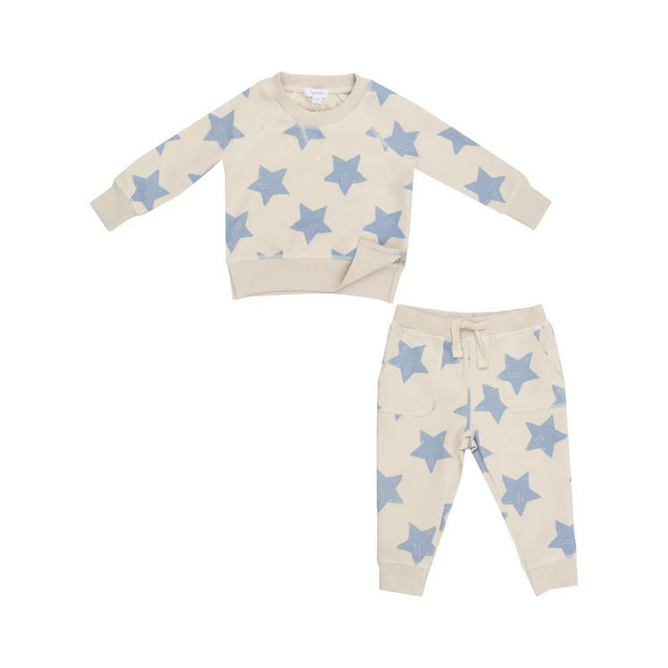 French Terry Sweatsuit // Blue Stars