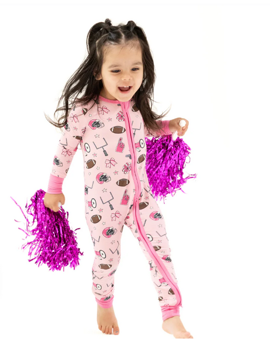 Game Day Pink 2 Way Zipper Romper
