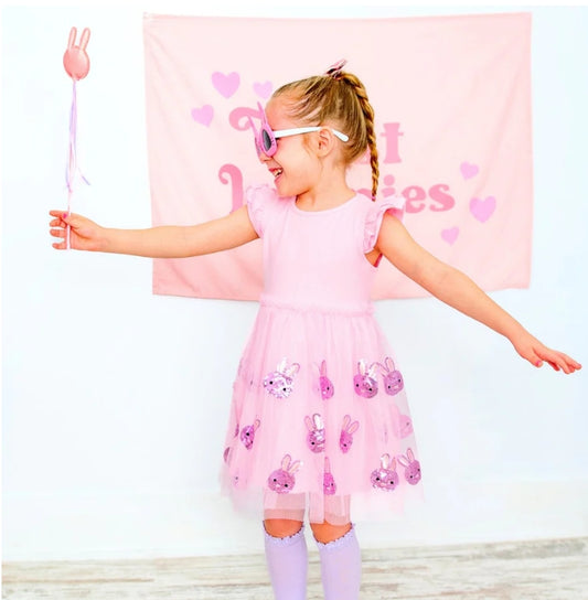 Easter Peeps Flutter Sleeve Tutu Dress