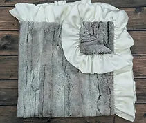 Silver Fox // Ivory Minky Blanket
