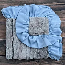 Silver Fox // Baby Blue Minky Blanket