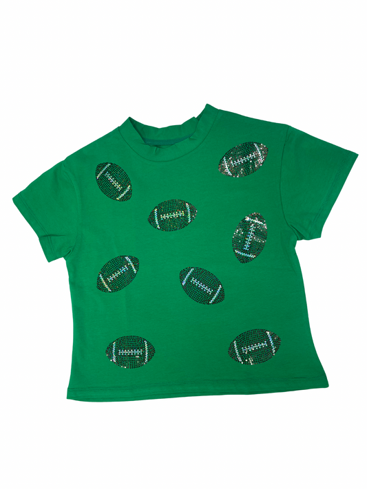 Football Season Sparkle Boxy- T