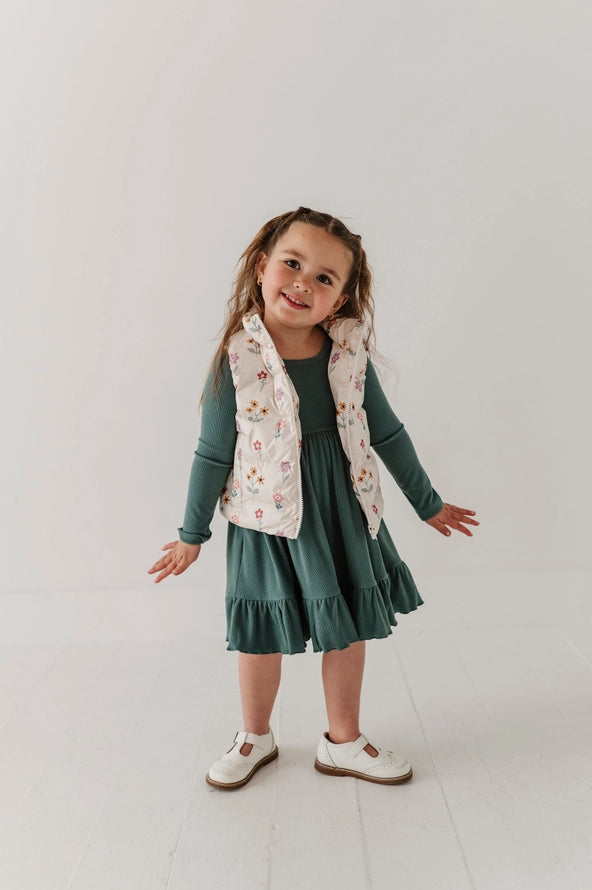 Girls Puffer Vet // Meadow Bloom