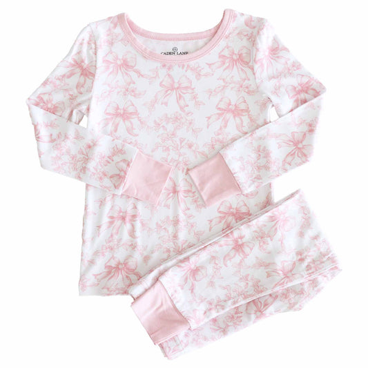 Floral pajama set with pink accents