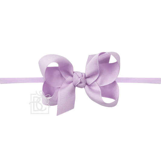 1/4" NYLON PANTYHOSE HEADBAND W/SIGNATURE GROSGRAIN BOW