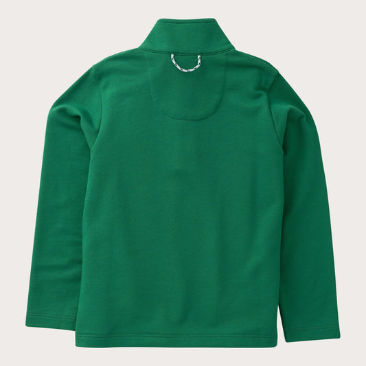 Green Cotton 1/4 Zip Pullover // Plaid