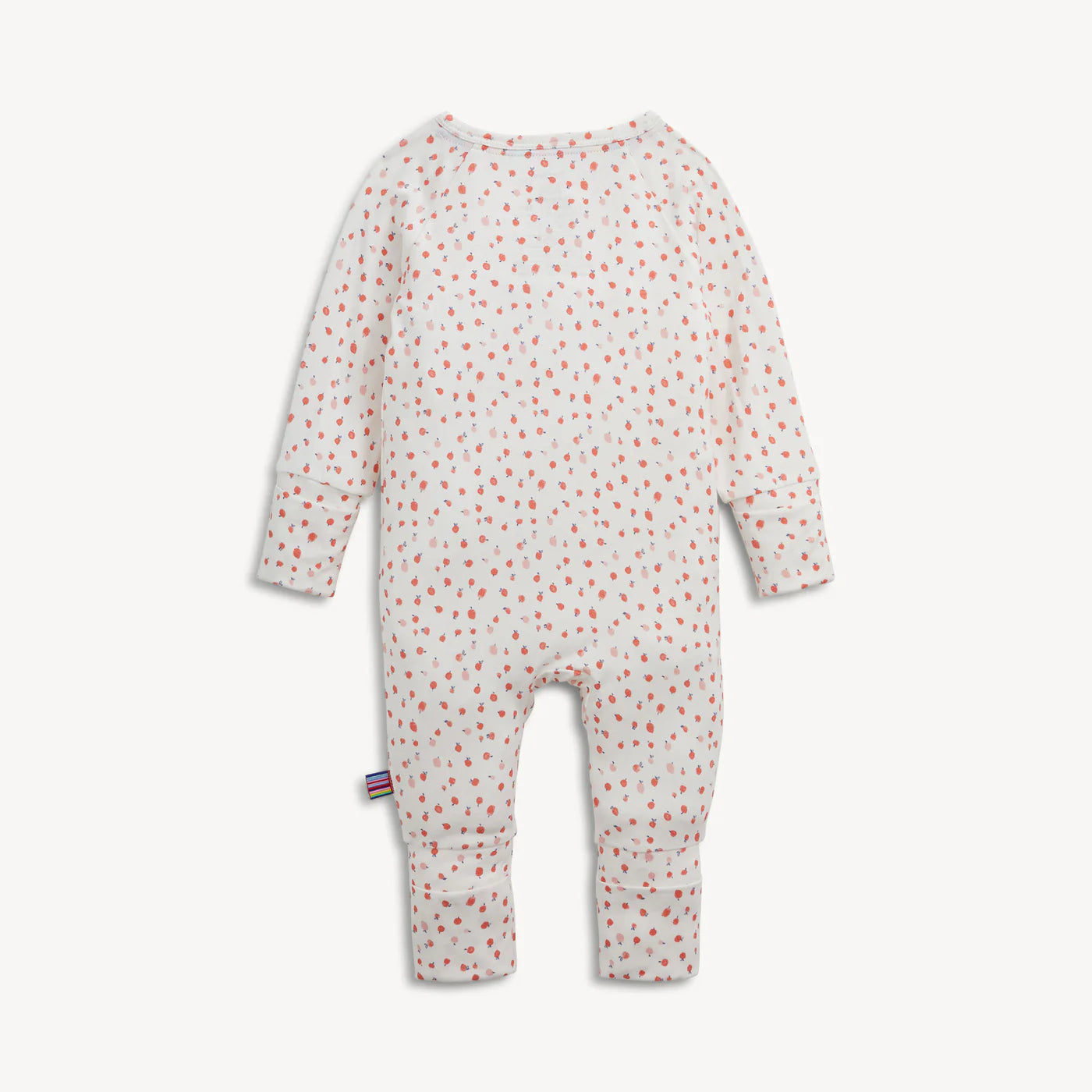 Baby onesie with a subtle pattern on a white background
