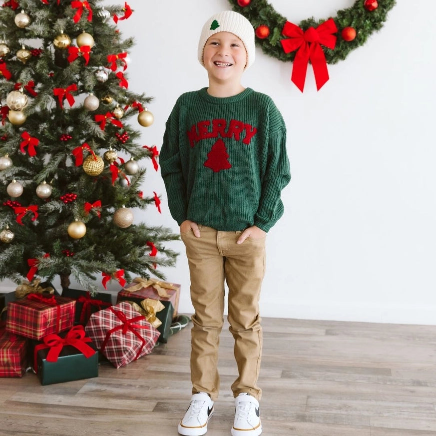 Merry Patch Christmas Knit Sweater