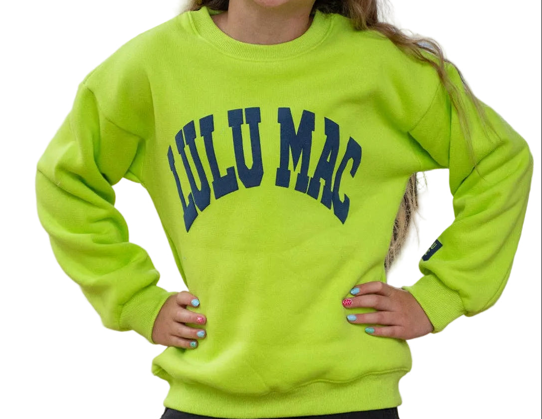 Lulu Mac Sweatshirt // Chartreuse & Deep Blue
