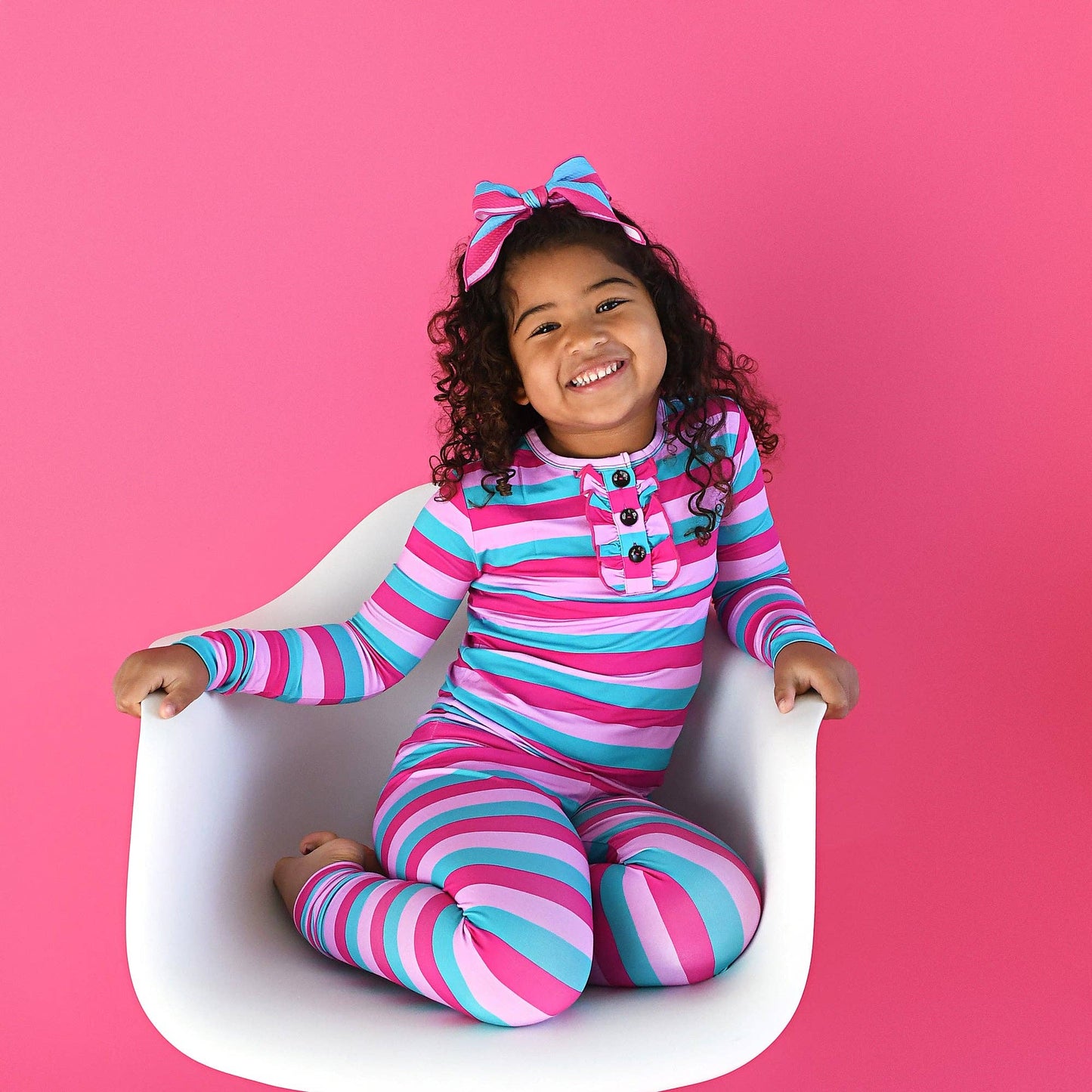 Maddie Stripe Ruffle Two Piece Bamboo