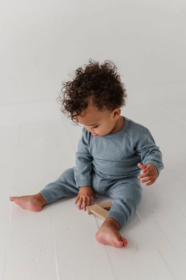 Soft Knit Baby Set // Slate