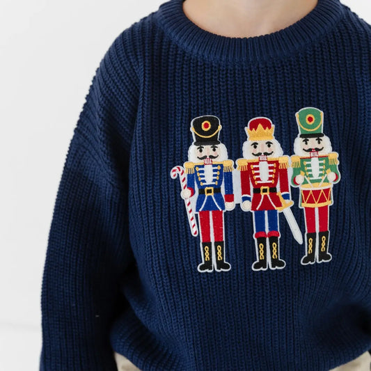 Navy Nutcracker Sweater