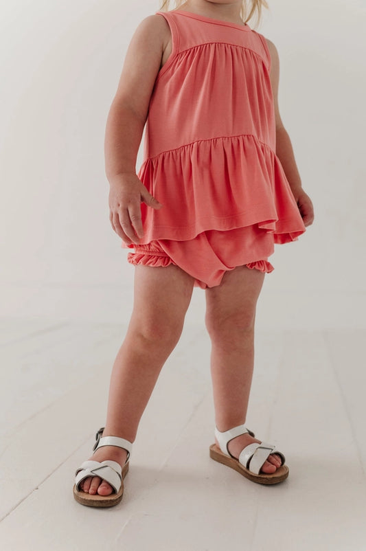 Strawberry Ice Double Peplum & Bloomer Set