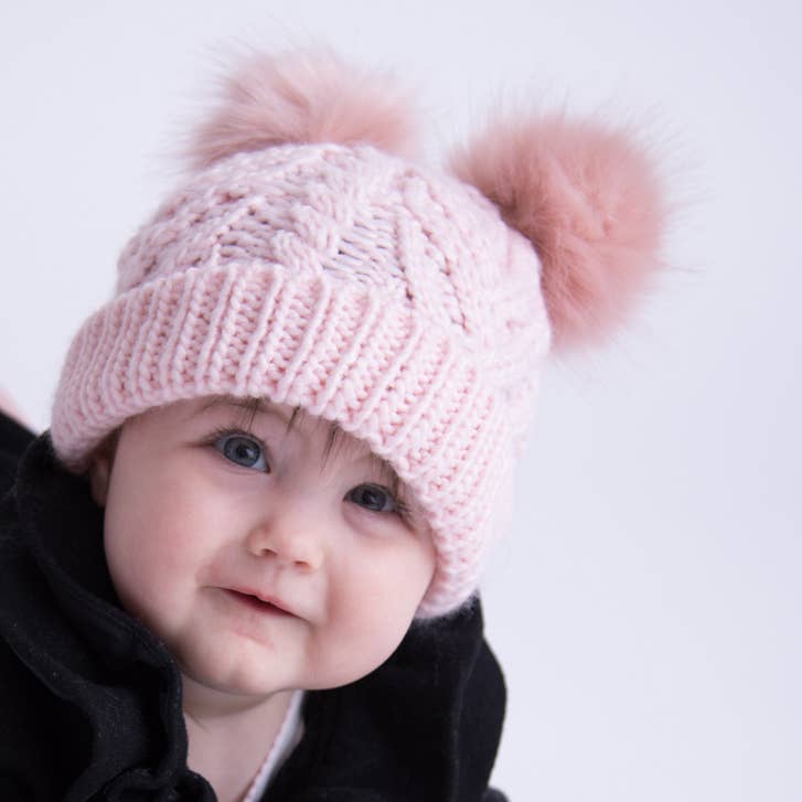 Blush Pink Fluffer Beanie Hat Baby & Kids