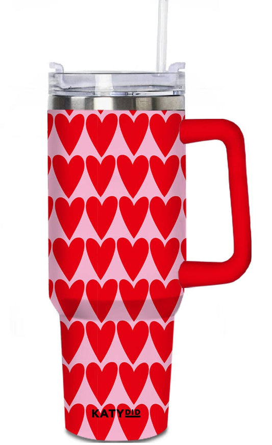 Girly Red Hearts Valentine's Day Tumbler