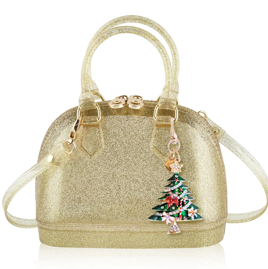 Gold Sparkle Purse with Tree Charm
