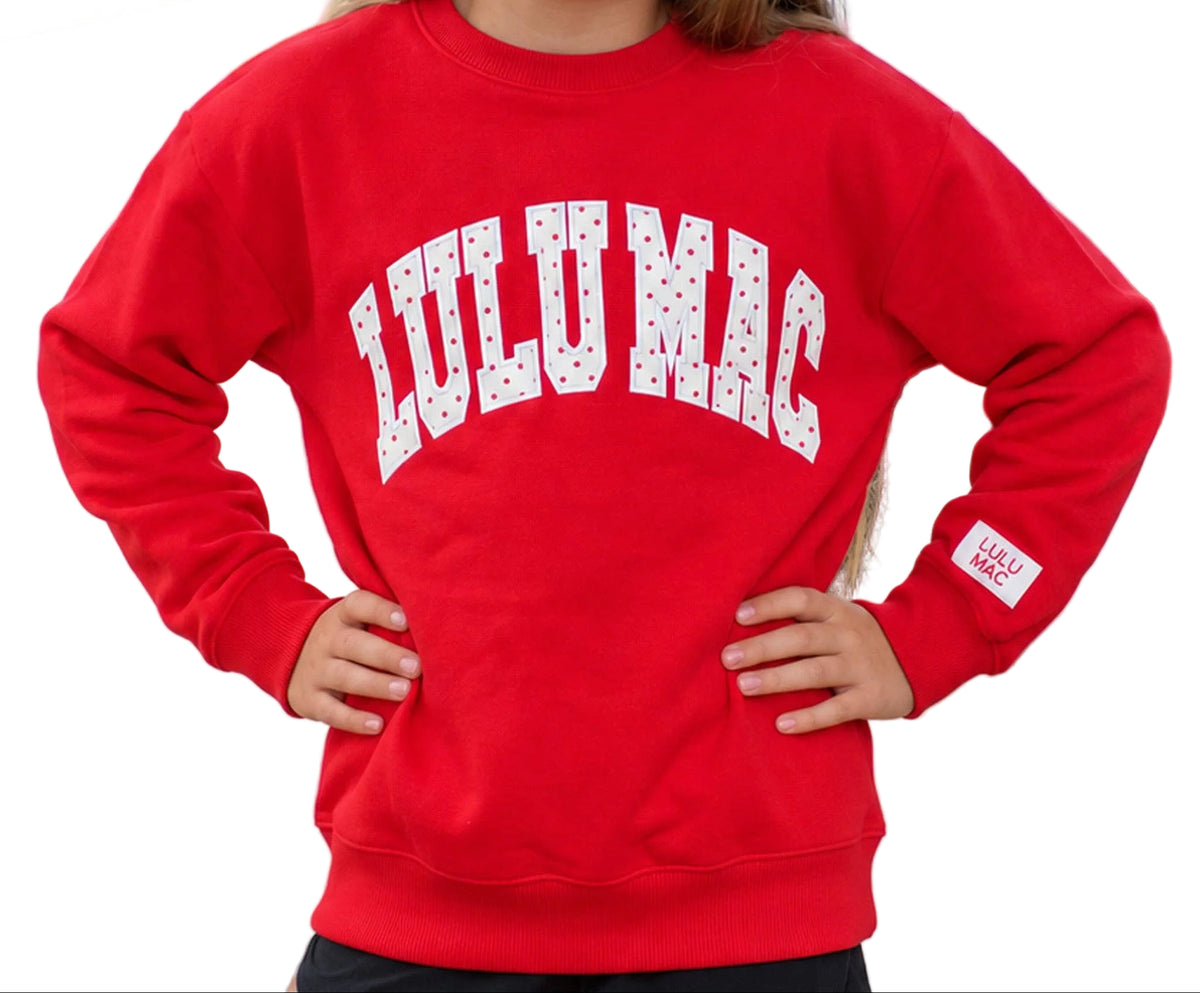 Lulu Mac Sweatshirt // Red & White Polka Dot