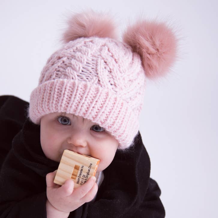 Blush Pink Fluffer Beanie Hat Baby & Kids