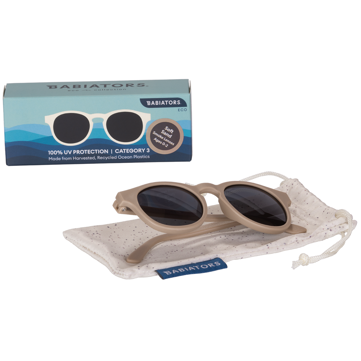 Kids Eco Collection: Keyhole Sunglasses in Soft Sand