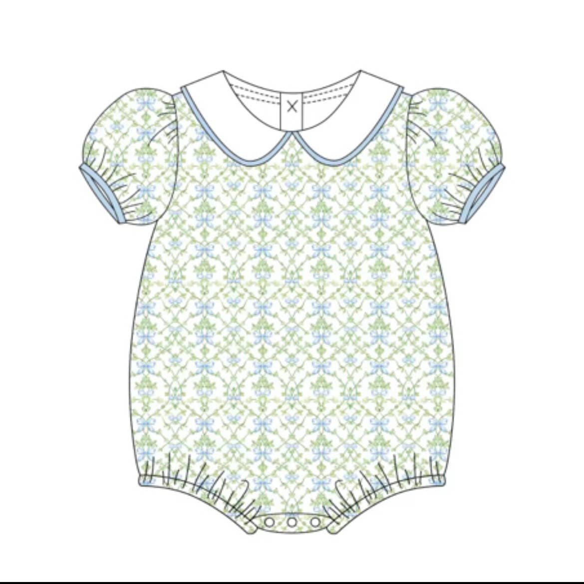 Blue and Green Toile bubble