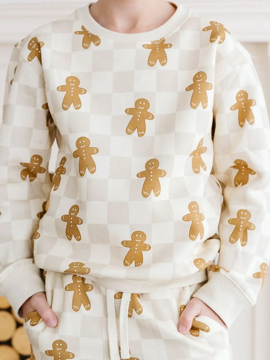 Gingerbread Checkered Sweatshirt