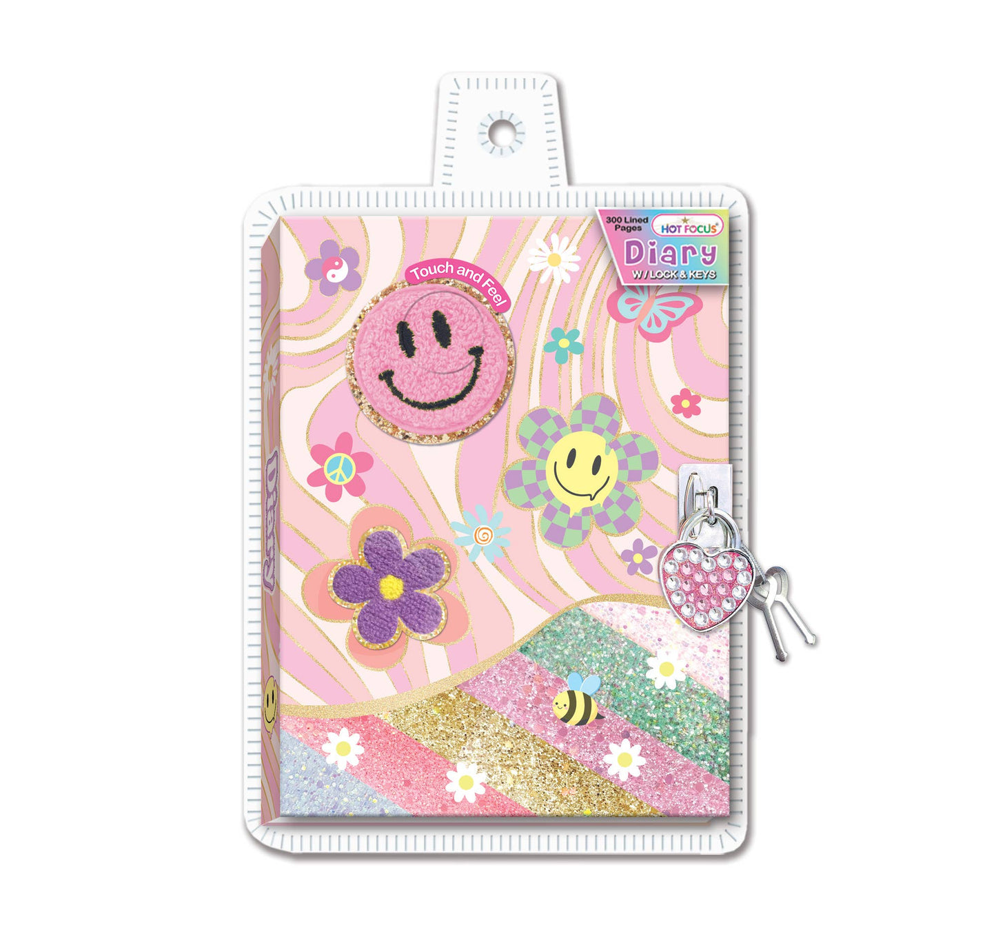 Diary With Lock & Keys,Groovy Flower