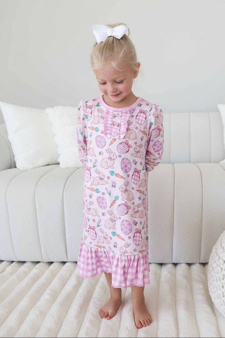 Long Sleeve Ruffle Button Nightgown | Hoppy Spring