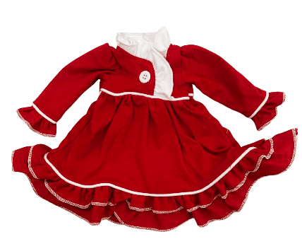 Doll Gown Ruffle Nightgown // Red Holiday