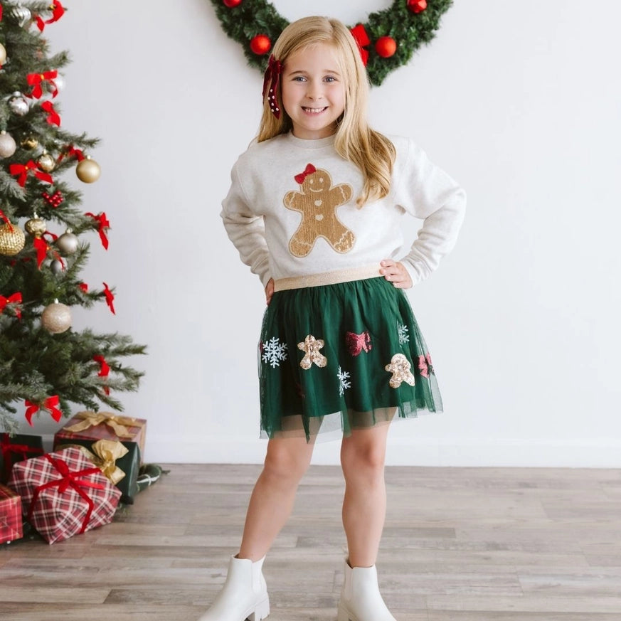 Gingerbread Joy Sequin Christmas Tutu