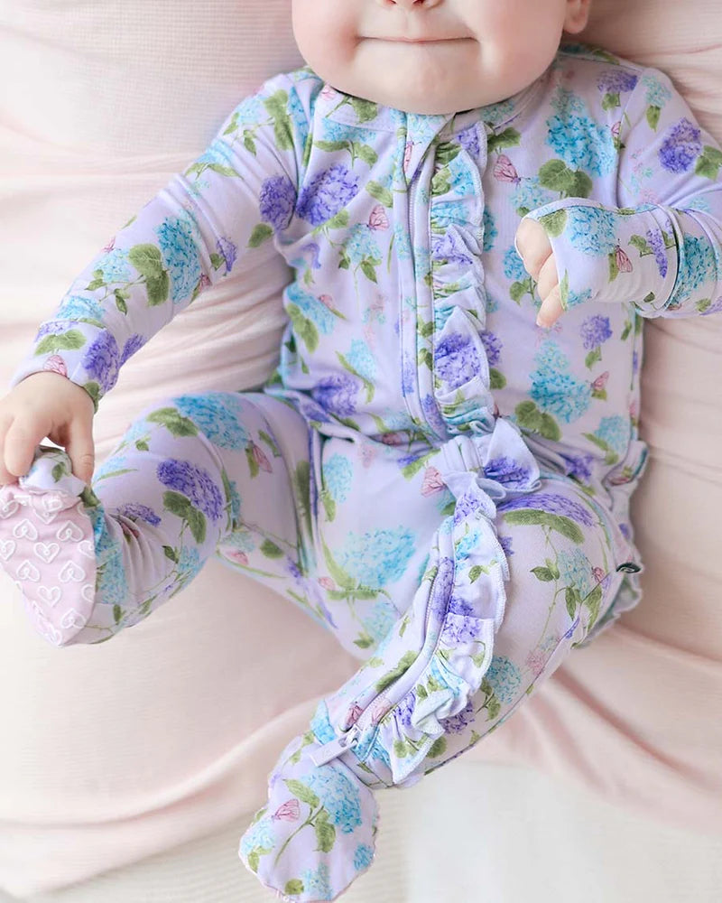 Colette Ruffled Zippered Footie