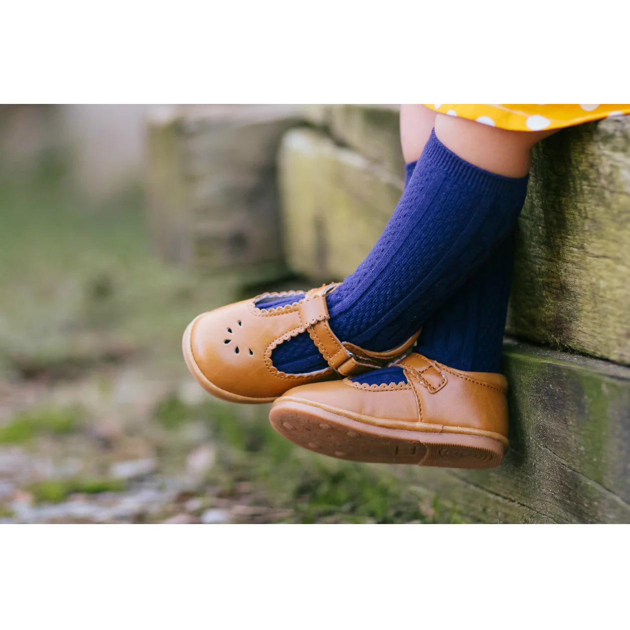 Dottie Scalloped T-Strap Mary Jane (Baby) // Mustard