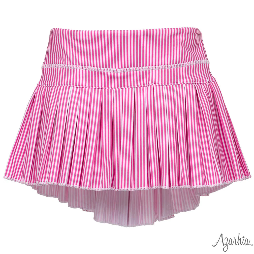 Hot Pink Striped mini pleat skort