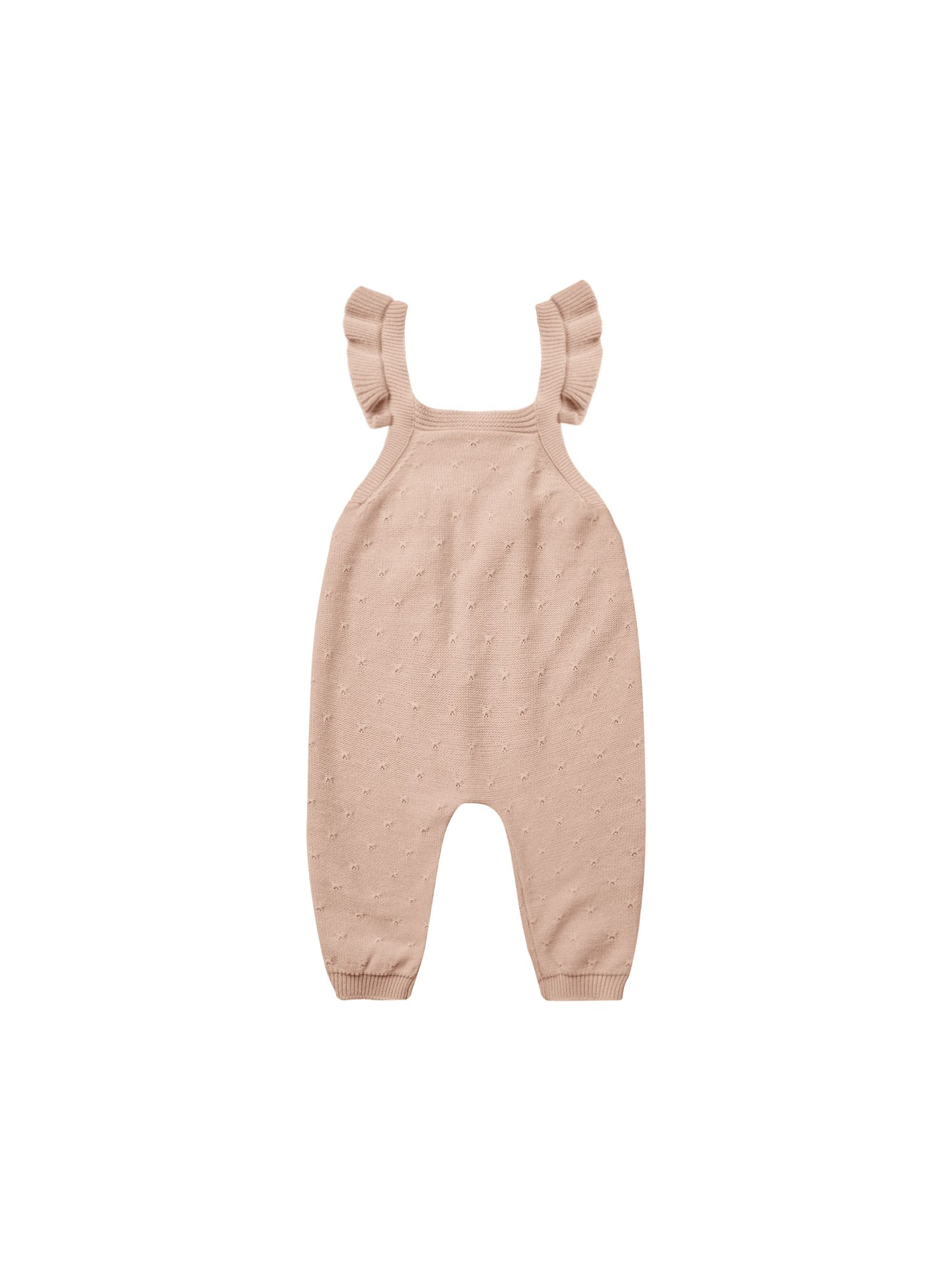 Pointelle Knit Overalls // Blush