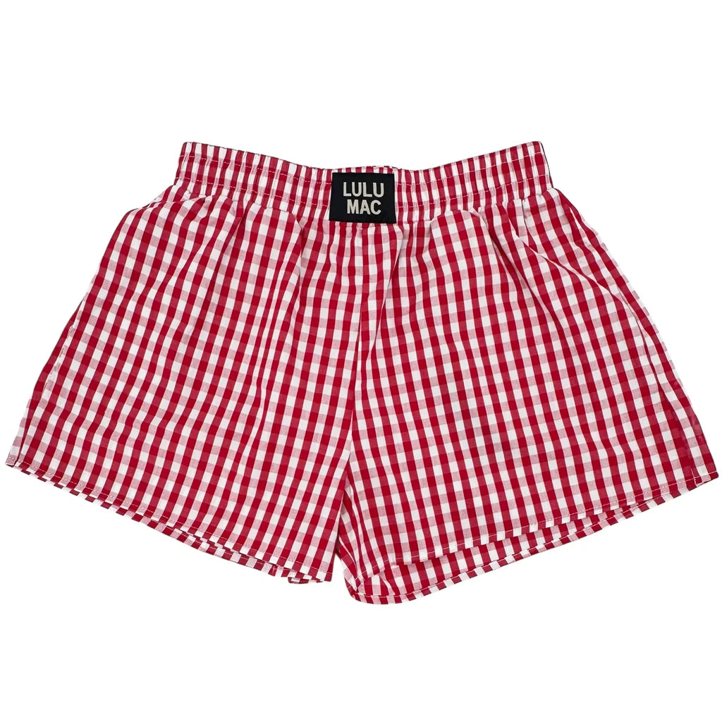 Lulu Mac Gingham Shorts // Red