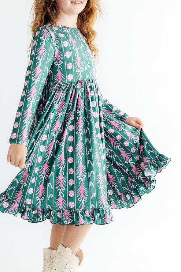 Christmas Treats L/S Ruffle Twirl Dress