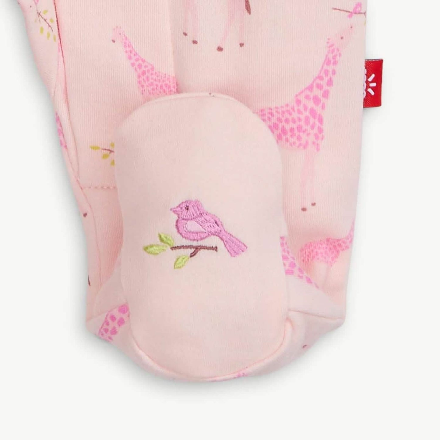Pink Jolie Giraffe Organic Cotton Magnetic Footie