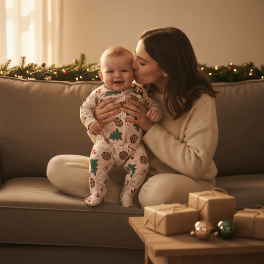 Santa's Cookies Pink Zipper Footie