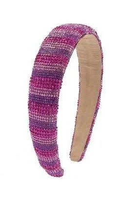 Stripe Crystal Headband // Pink & Purple