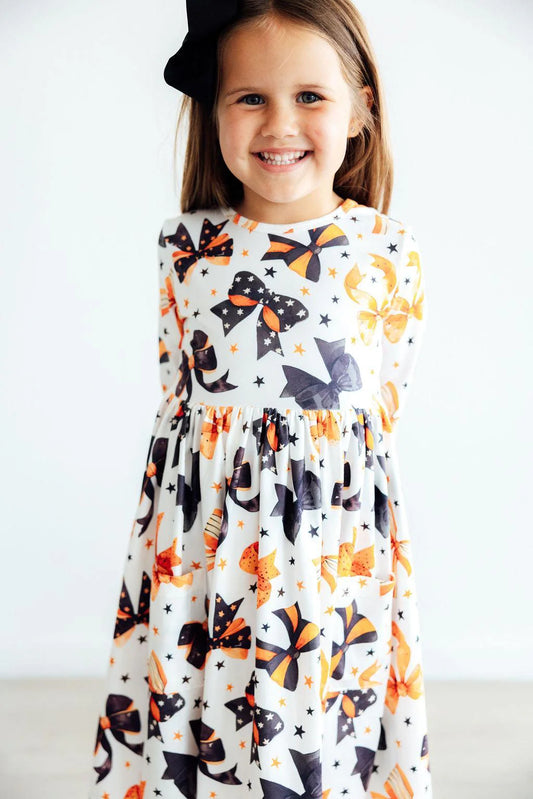 Trick or Twirl 3/4 Sleeve Pocket Twirl Dress
