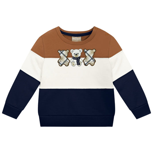 Navy Teddy Bear Sweatshirt Set