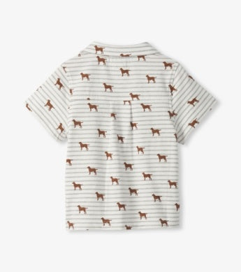 Little Pups Jersey Button Down