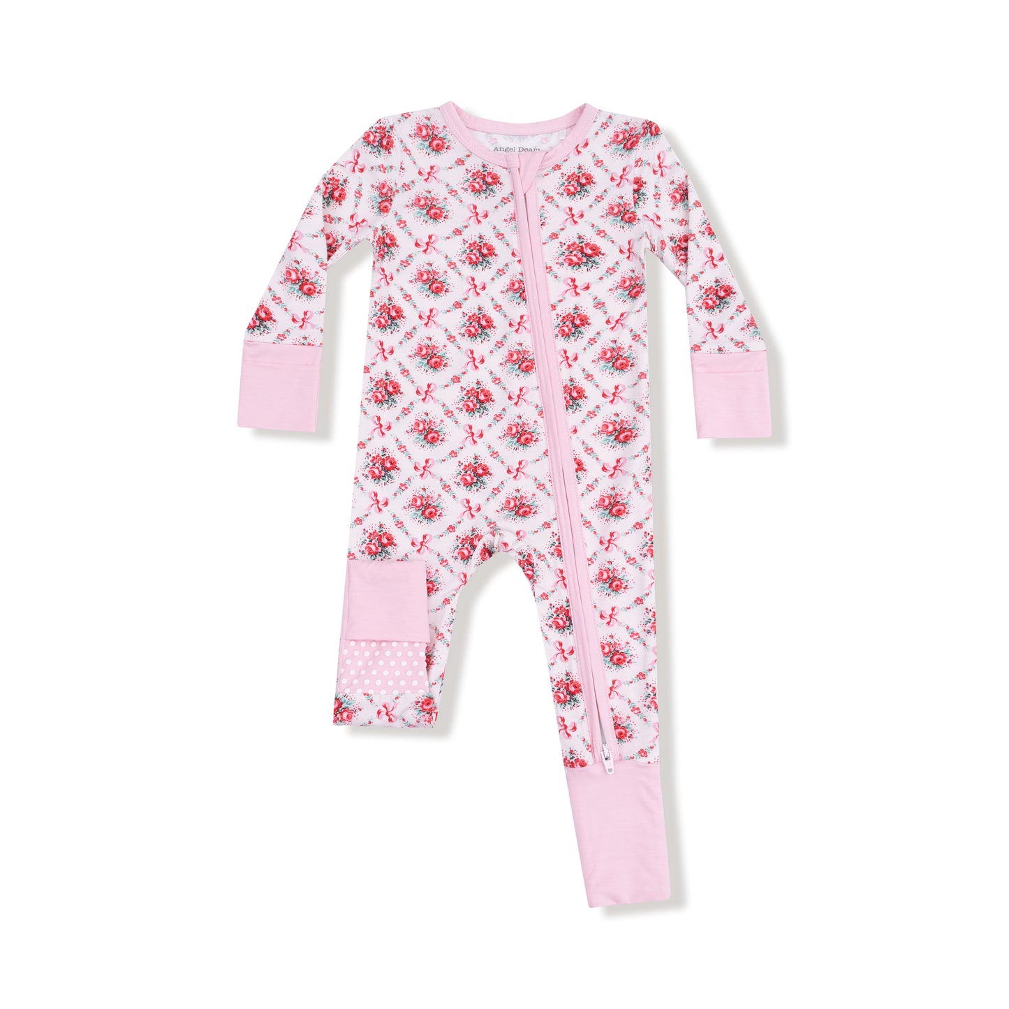 Rose Bow Lattice 2-Way Zipper Romper